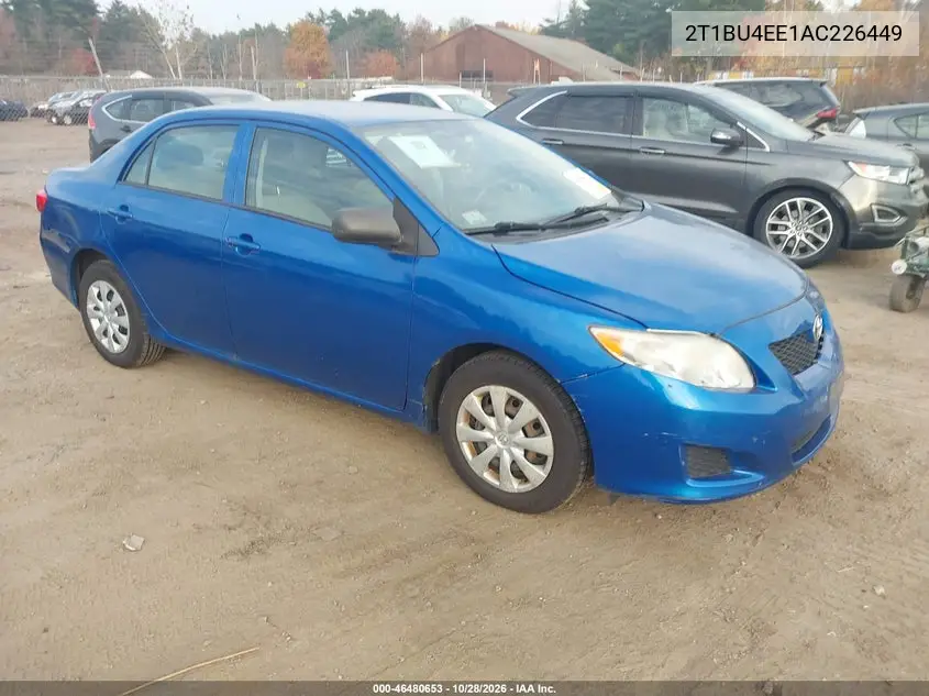 TOYOTA COROLLA 2010, VIN 2T1BU4EE1AC226449
