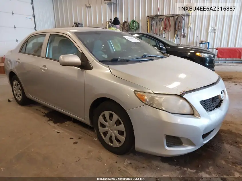 TOYOTA COROLLA 2010, VIN 1NXBU4EE6AZ316887