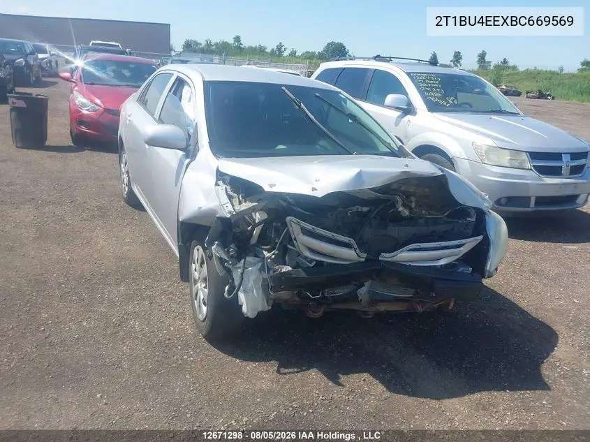 TOYOTA COROLLA 2011, VIN 2T1BU4EEXBC669569