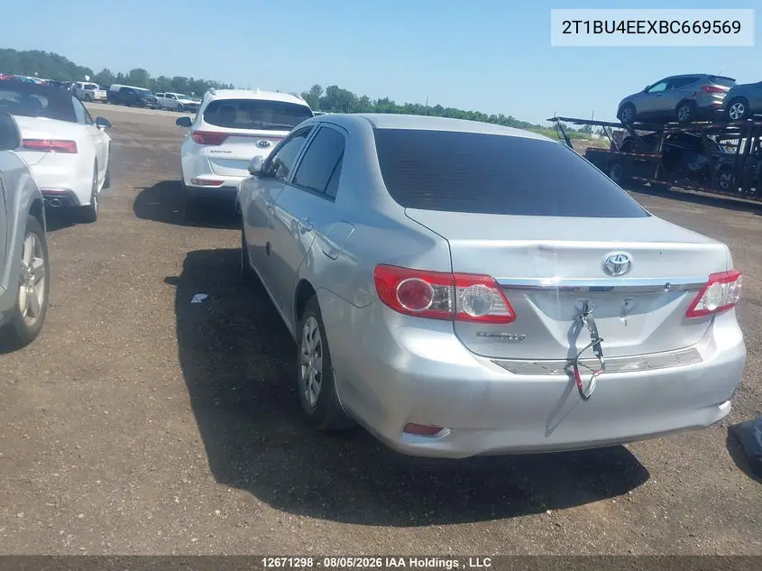 2011 TOYOTA COROLLA VIN 2T1BU4EEXBC669569 — фото 3