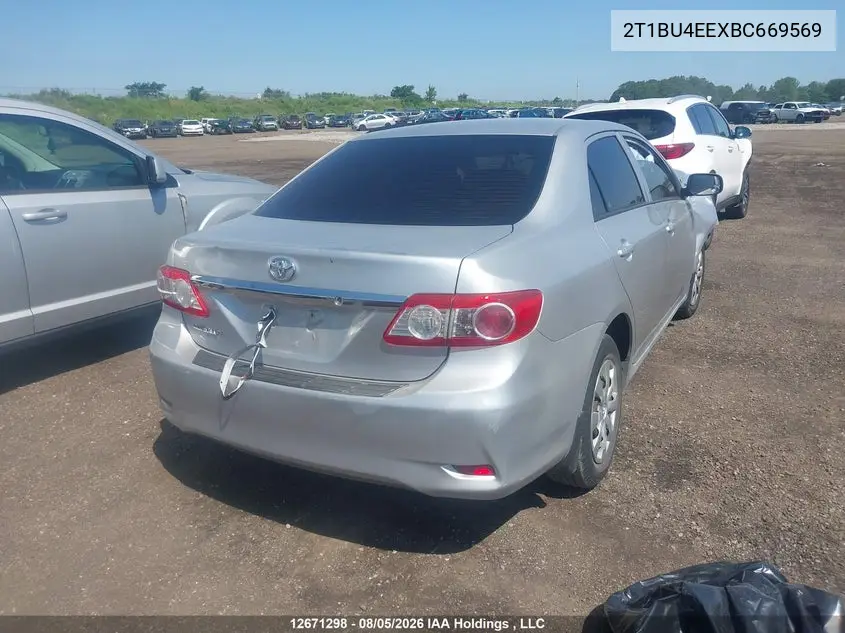 2011 TOYOTA COROLLA VIN 2T1BU4EEXBC669569 — фото 4