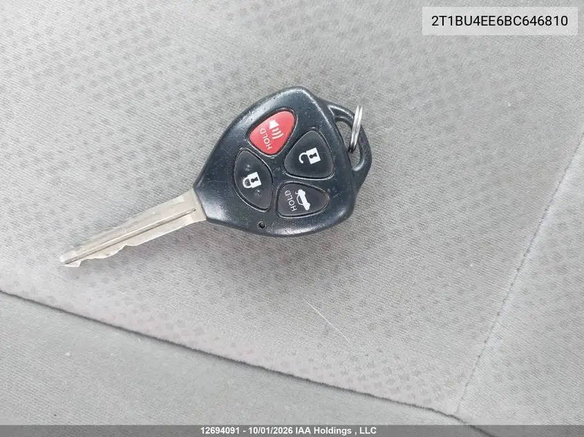 2011 TOYOTA COROLLA VIN 2T1BU4EE6BC646810 — фото 11