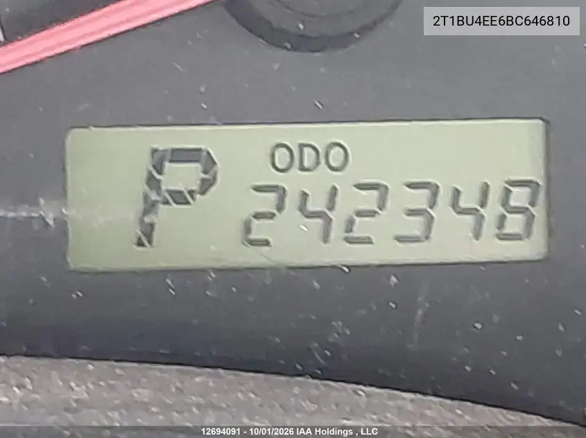 2011 TOYOTA COROLLA VIN 2T1BU4EE6BC646810 — фото 16