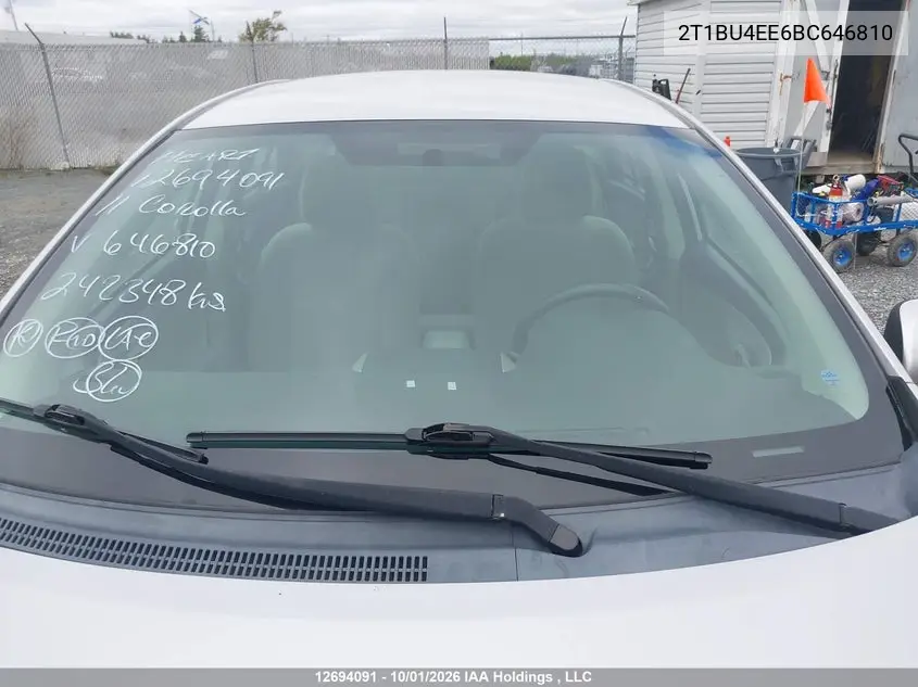 2011 TOYOTA COROLLA VIN 2T1BU4EE6BC646810 — фото 18
