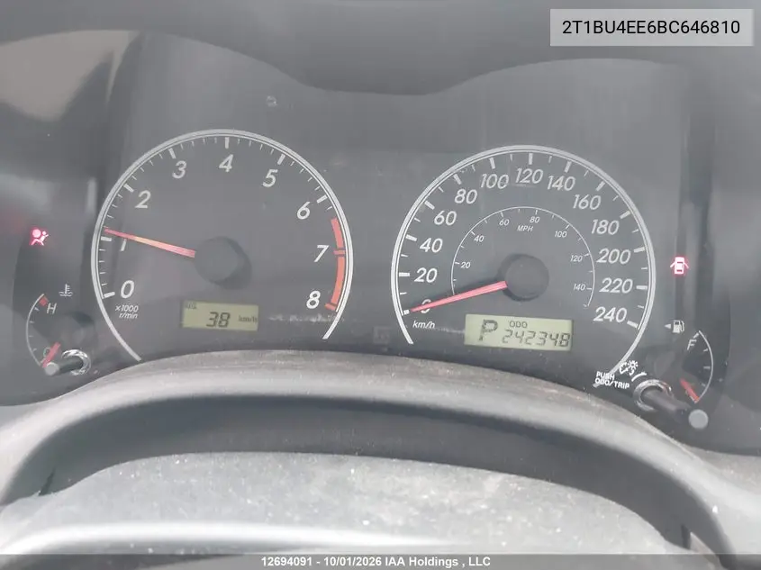 2011 TOYOTA COROLLA VIN 2T1BU4EE6BC646810 — фото 7