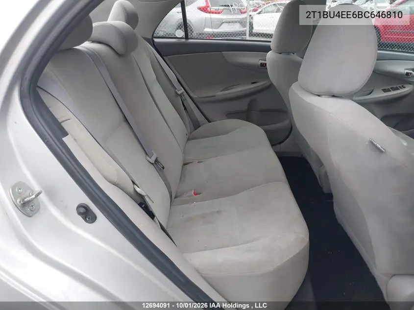 2011 TOYOTA COROLLA VIN 2T1BU4EE6BC646810 — фото 8