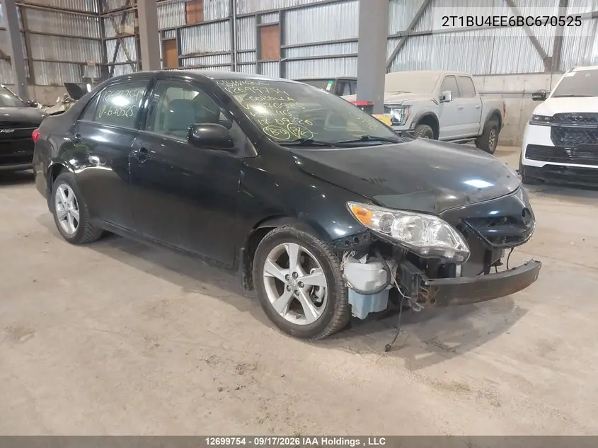 TOYOTA COROLLA 2011, VIN 2T1BU4EE6BC670525