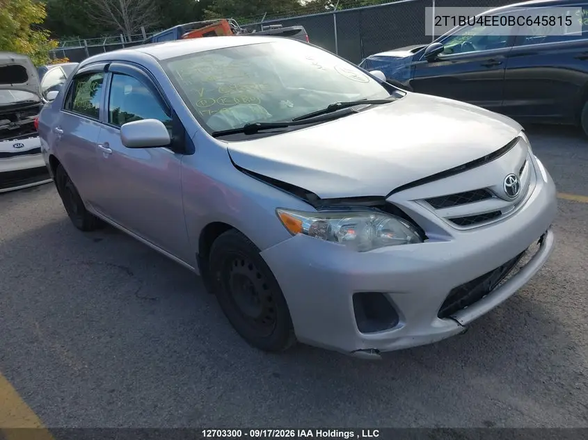 TOYOTA COROLLA 2011, VIN 2T1BU4EE0BC645815