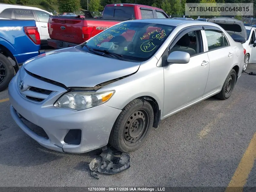 2011 TOYOTA COROLLA VIN 2T1BU4EE0BC645815 — фото 2