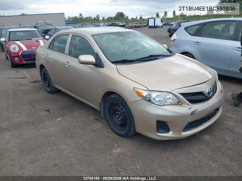 TOYOTA COROLLA 2011, VIN 2T1BU4EE1BC593806