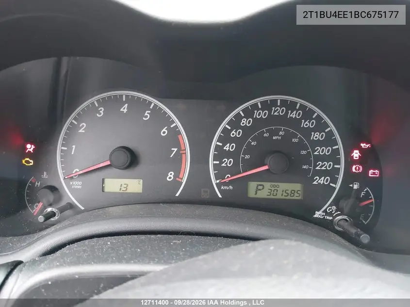2011 TOYOTA COROLLA VIN 2T1BU4EE1BC675177 — фото 7