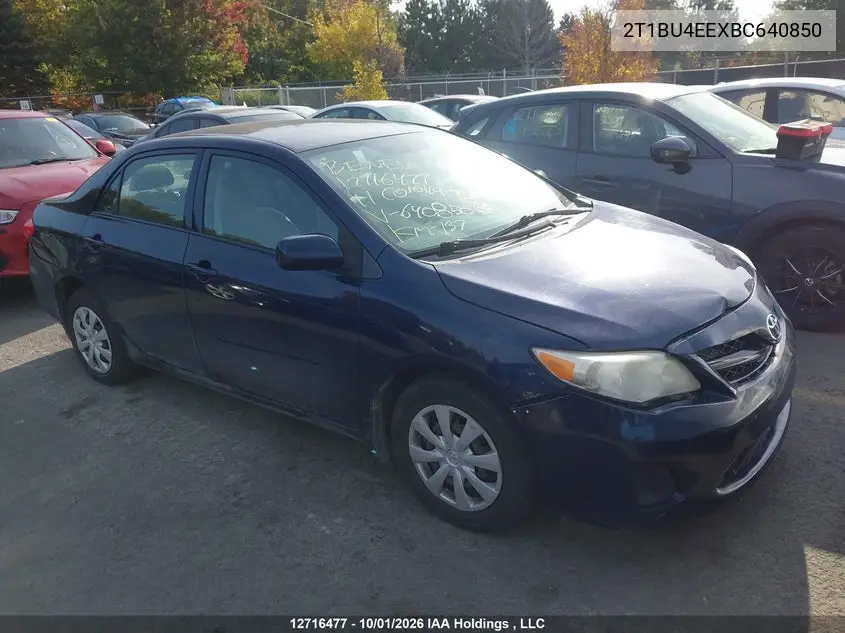 TOYOTA COROLLA 2011, VIN 2T1BU4EEXBC640850