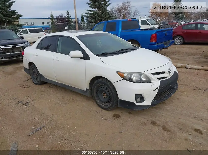 TOYOTA COROLLA 2011, VIN 2T1BU4EE3BC539567
