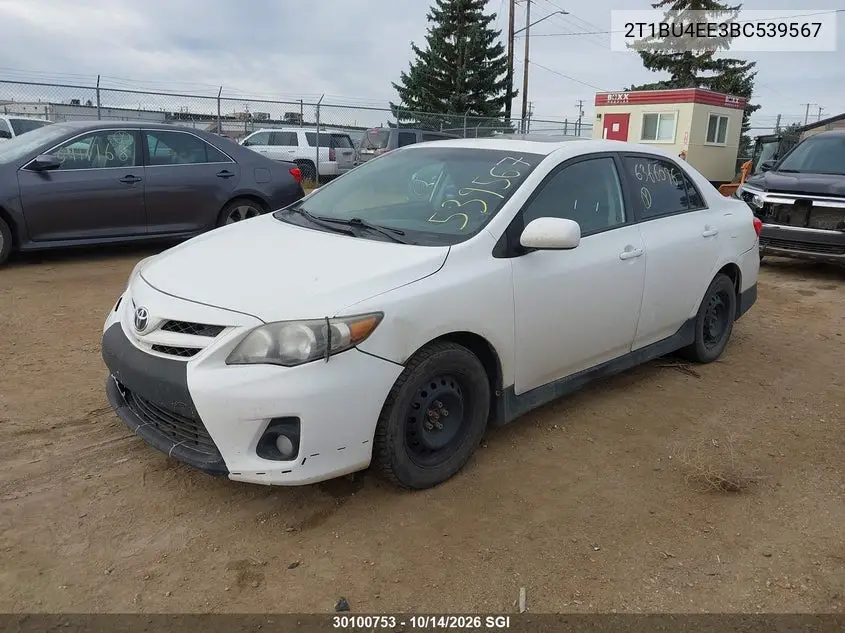 2011 TOYOTA COROLLA VIN 2T1BU4EE3BC539567 — фото 2