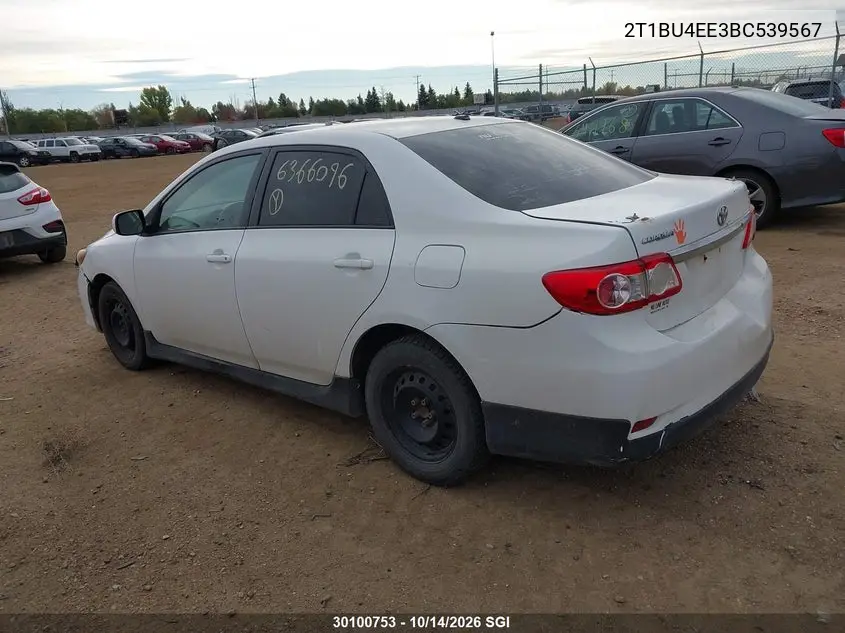 2011 TOYOTA COROLLA VIN 2T1BU4EE3BC539567 — фото 3