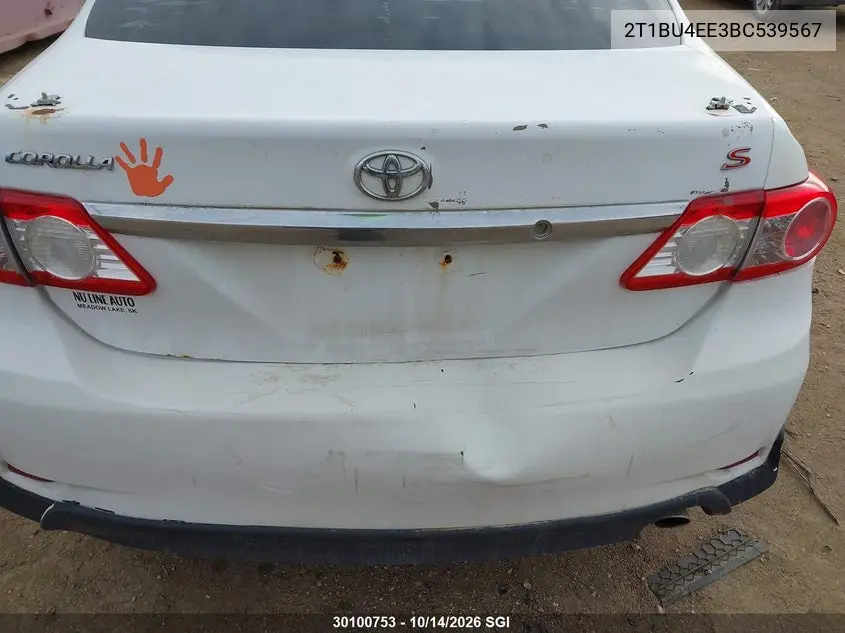 2011 TOYOTA COROLLA VIN 2T1BU4EE3BC539567 — фото 6