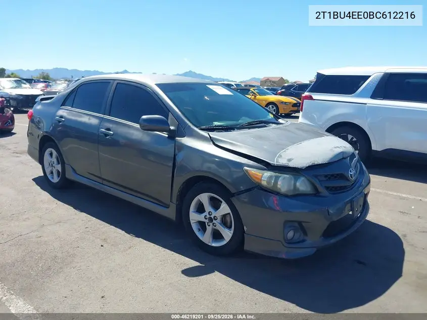 TOYOTA COROLLA 2011, VIN 2T1BU4EE0BC612216