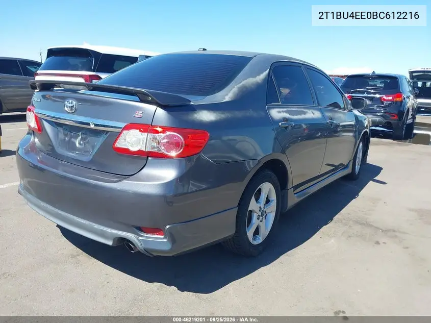 2011 TOYOTA COROLLA VIN 2T1BU4EE0BC612216 — фото 4