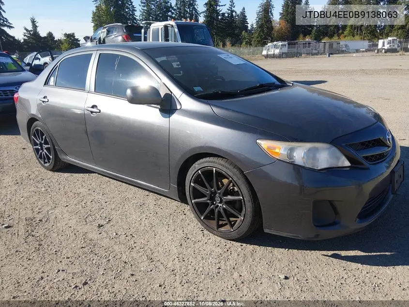 TOYOTA COROLLA 2011, VIN JTDBU4EE0B9138063