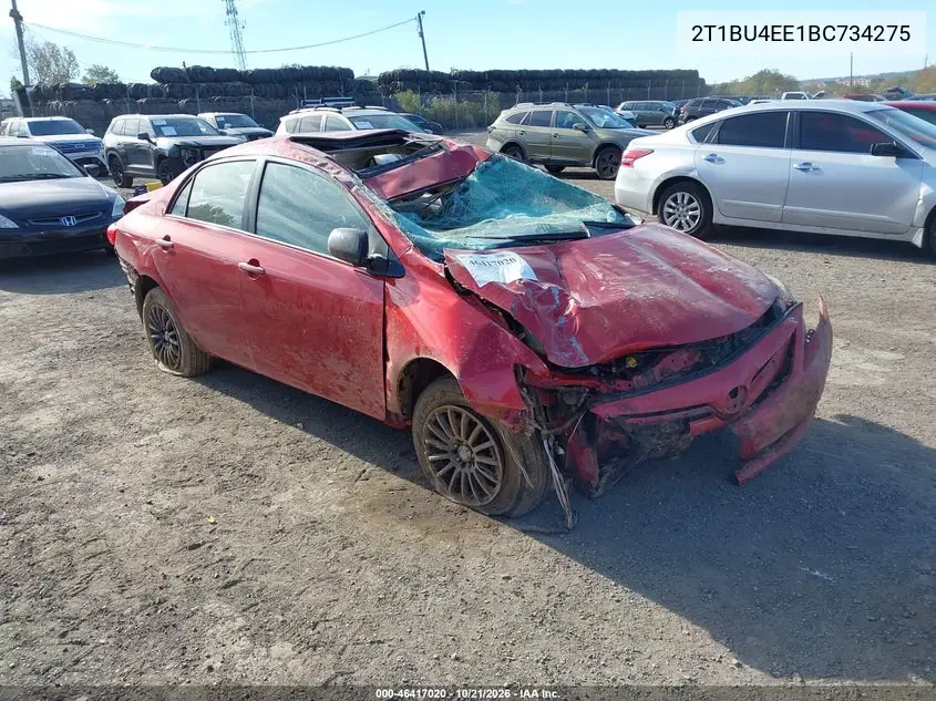 TOYOTA COROLLA 2011, VIN 2T1BU4EE1BC734275