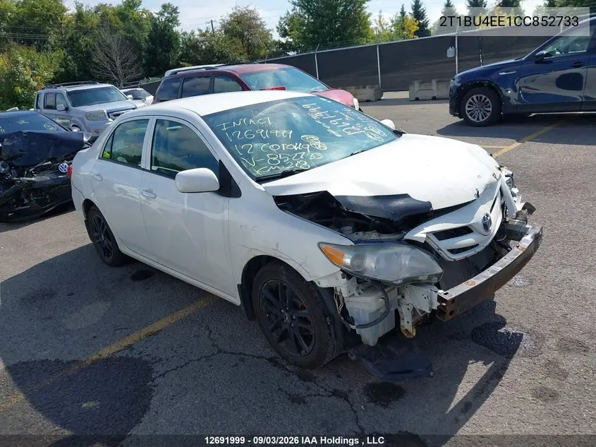 TOYOTA COROLLA 2012, VIN 2T1BU4EE1CC852733