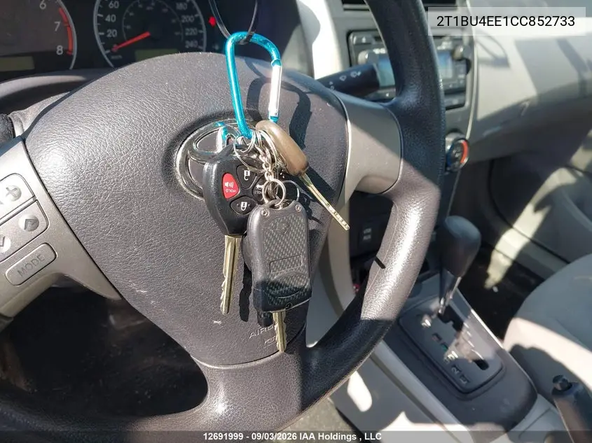 2012 TOYOTA COROLLA VIN 2T1BU4EE1CC852733 — фото 11