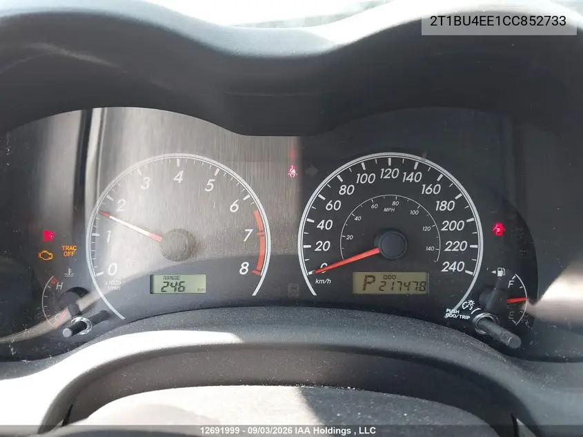 2012 TOYOTA COROLLA VIN 2T1BU4EE1CC852733 — фото 7
