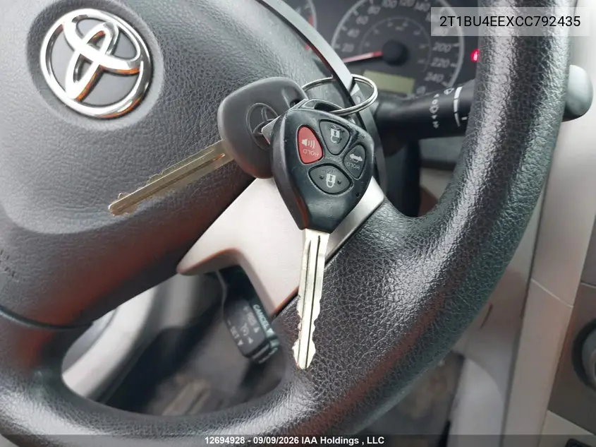 2012 TOYOTA COROLLA VIN 2T1BU4EEXCC792435 — фото 10