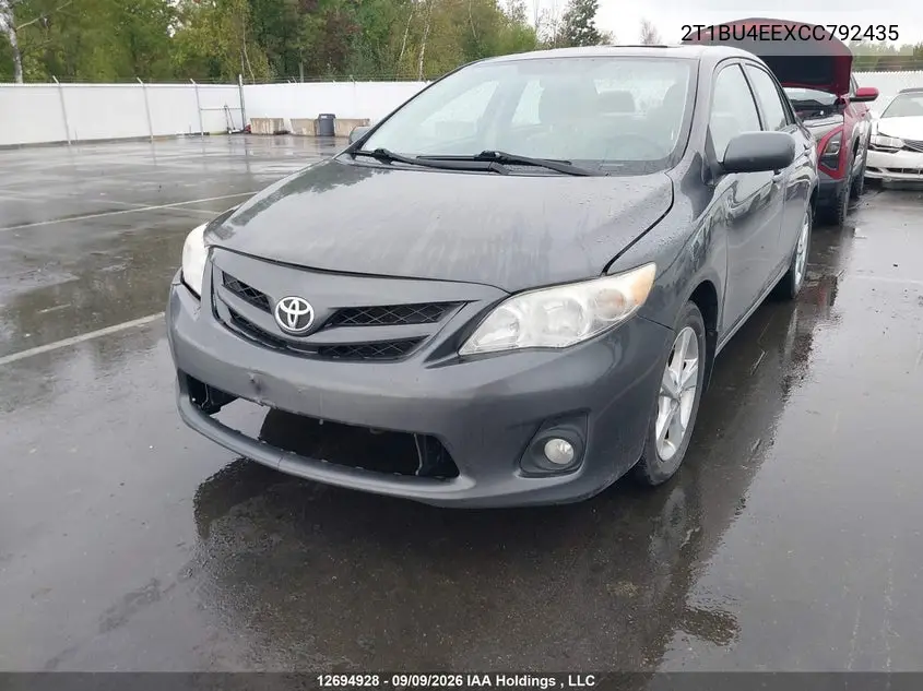 2012 TOYOTA COROLLA VIN 2T1BU4EEXCC792435 — фото 2
