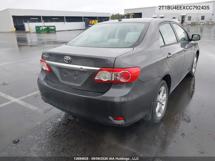 2012 TOYOTA COROLLA VIN 2T1BU4EEXCC792435 — фото 4