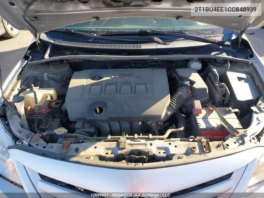 2012 TOYOTA COROLLA VIN 2T1BU4EE1CC848939 — фото 10
