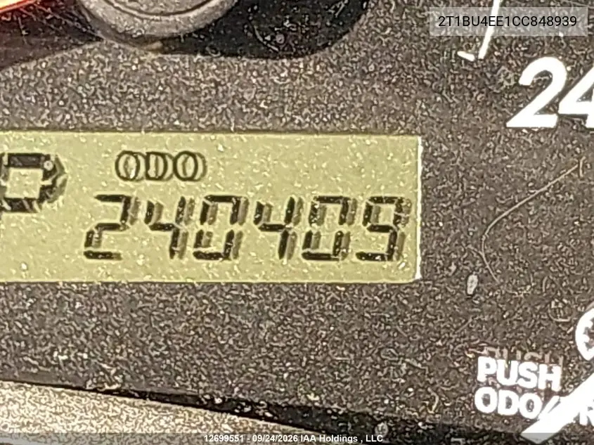 2012 TOYOTA COROLLA VIN 2T1BU4EE1CC848939 — фото 15