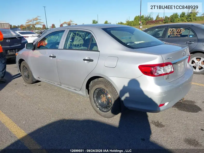 2012 TOYOTA COROLLA VIN 2T1BU4EE1CC848939 — фото 3