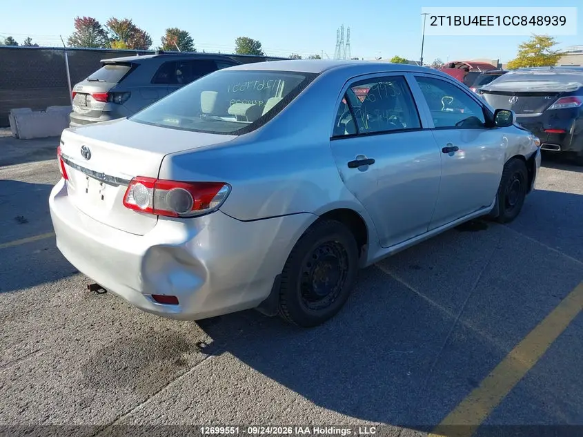 2012 TOYOTA COROLLA VIN 2T1BU4EE1CC848939 — фото 4