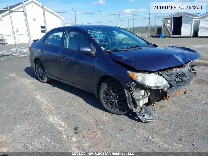 TOYOTA COROLLA 2012, VIN 2T1BU4EE1CC764300