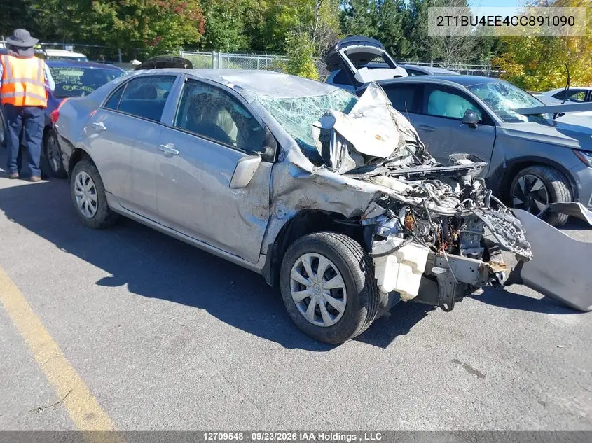 TOYOTA COROLLA 2012, VIN 2T1BU4EE4CC891090