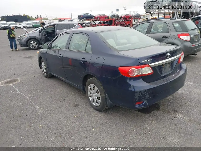 2012 TOYOTA COROLLA VIN 2T1BU4EE4CC819001 — фото 3