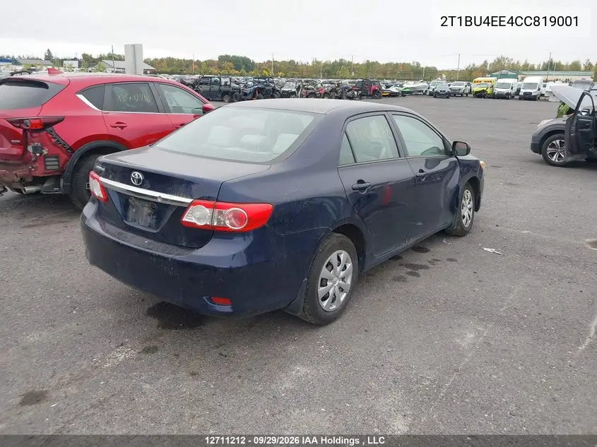 2012 TOYOTA COROLLA VIN 2T1BU4EE4CC819001 — фото 4