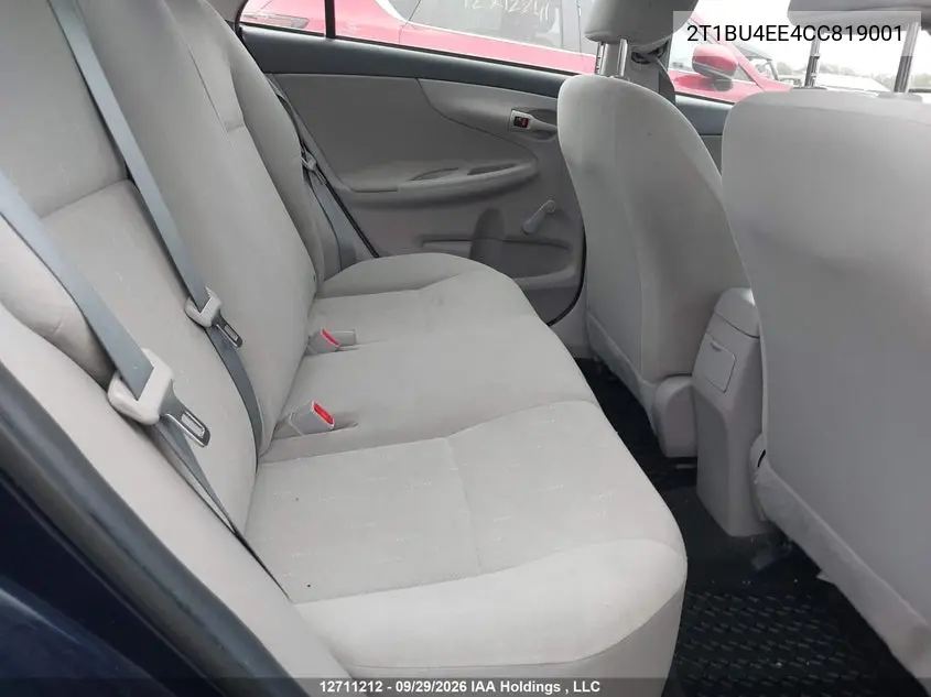 2012 TOYOTA COROLLA VIN 2T1BU4EE4CC819001 — фото 8