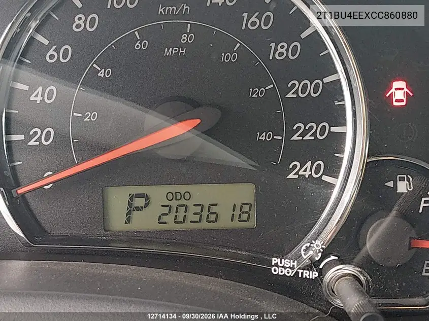 2012 TOYOTA COROLLA VIN 2T1BU4EEXCC860880 — фото 15