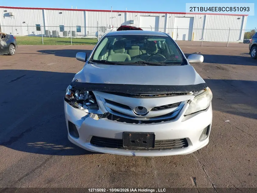 2012 TOYOTA COROLLA VIN 2T1BU4EE8CC851093 — фото 11