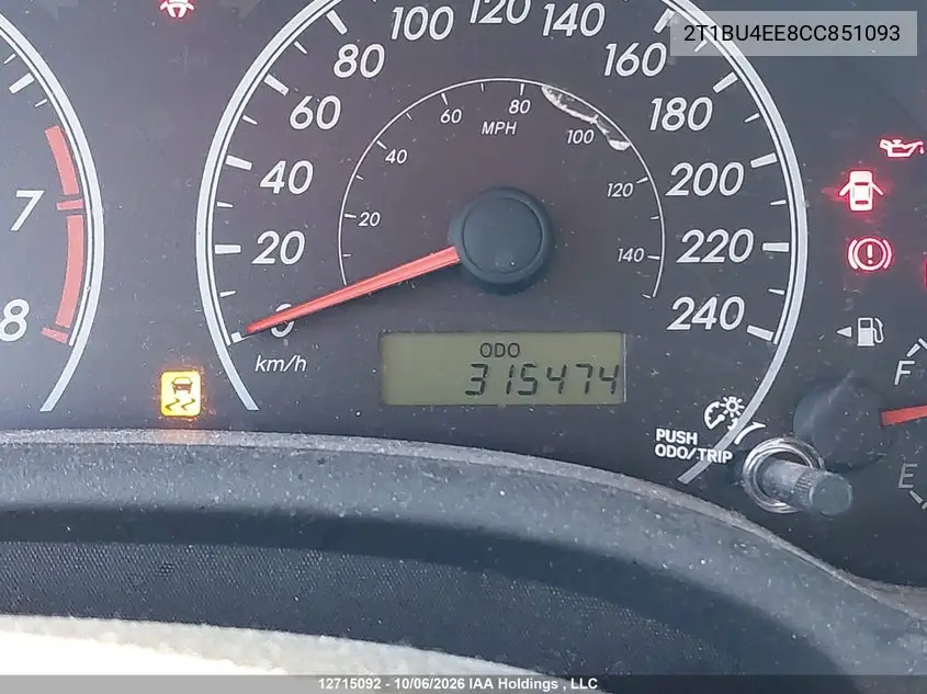 2012 TOYOTA COROLLA VIN 2T1BU4EE8CC851093 — фото 14