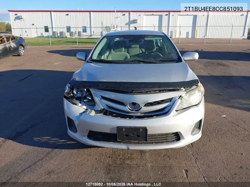 2012 TOYOTA COROLLA VIN 2T1BU4EE8CC851093 — фото 6