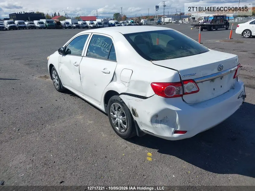2012 TOYOTA COROLLA VIN 2T1BU4EE6CC908455 — фото 3
