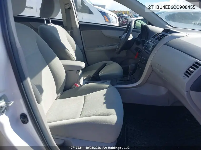 2012 TOYOTA COROLLA VIN 2T1BU4EE6CC908455 — фото 5