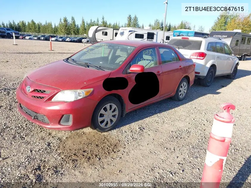 2012 TOYOTA COROLLA VIN 2T1BU4EE3CC847615 — фото 2