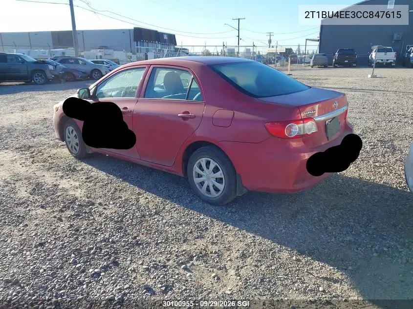2012 TOYOTA COROLLA VIN 2T1BU4EE3CC847615 — фото 3