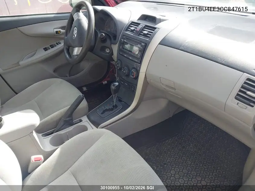 2012 TOYOTA COROLLA VIN 2T1BU4EE3CC847615 — фото 5