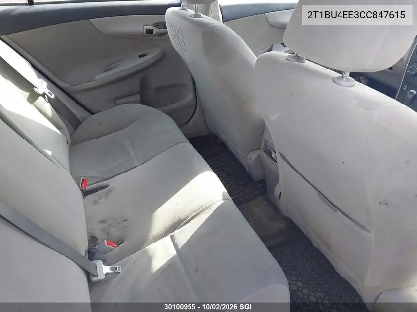 2012 TOYOTA COROLLA VIN 2T1BU4EE3CC847615 — фото 8
