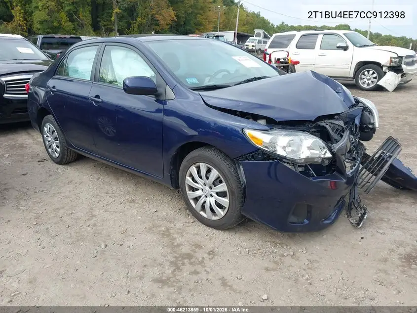 TOYOTA COROLLA 2012, VIN 2T1BU4EE7CC912398